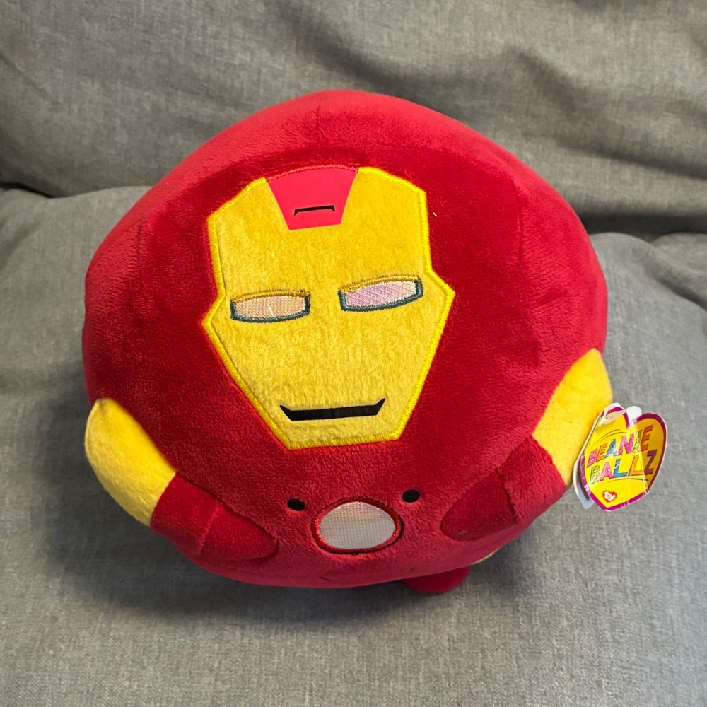 TY Beanie Ballz Iron Man 6" Plush Avengers Marvel Tony Stark 2013